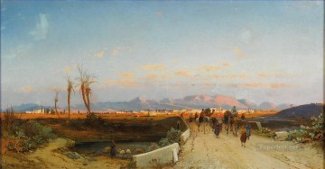  Hermann Lienzo - Nicosia Hermann David Salomon Corrodi paisaje orientalista